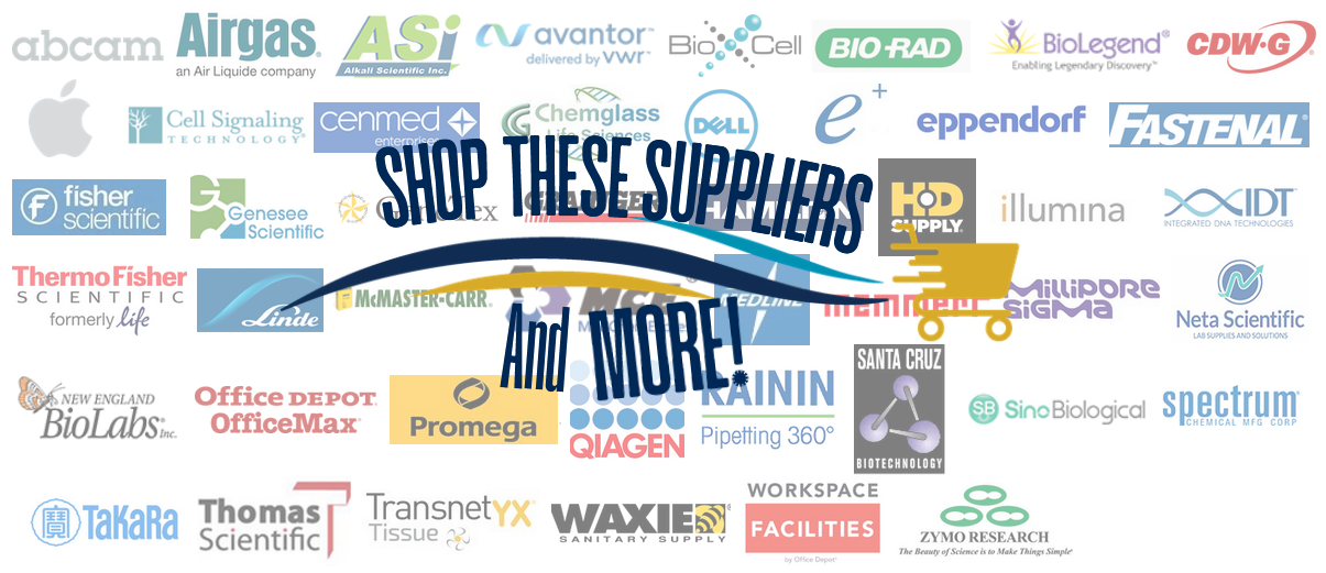 Image showing supplier logos with "Shop these and More!" overlayed