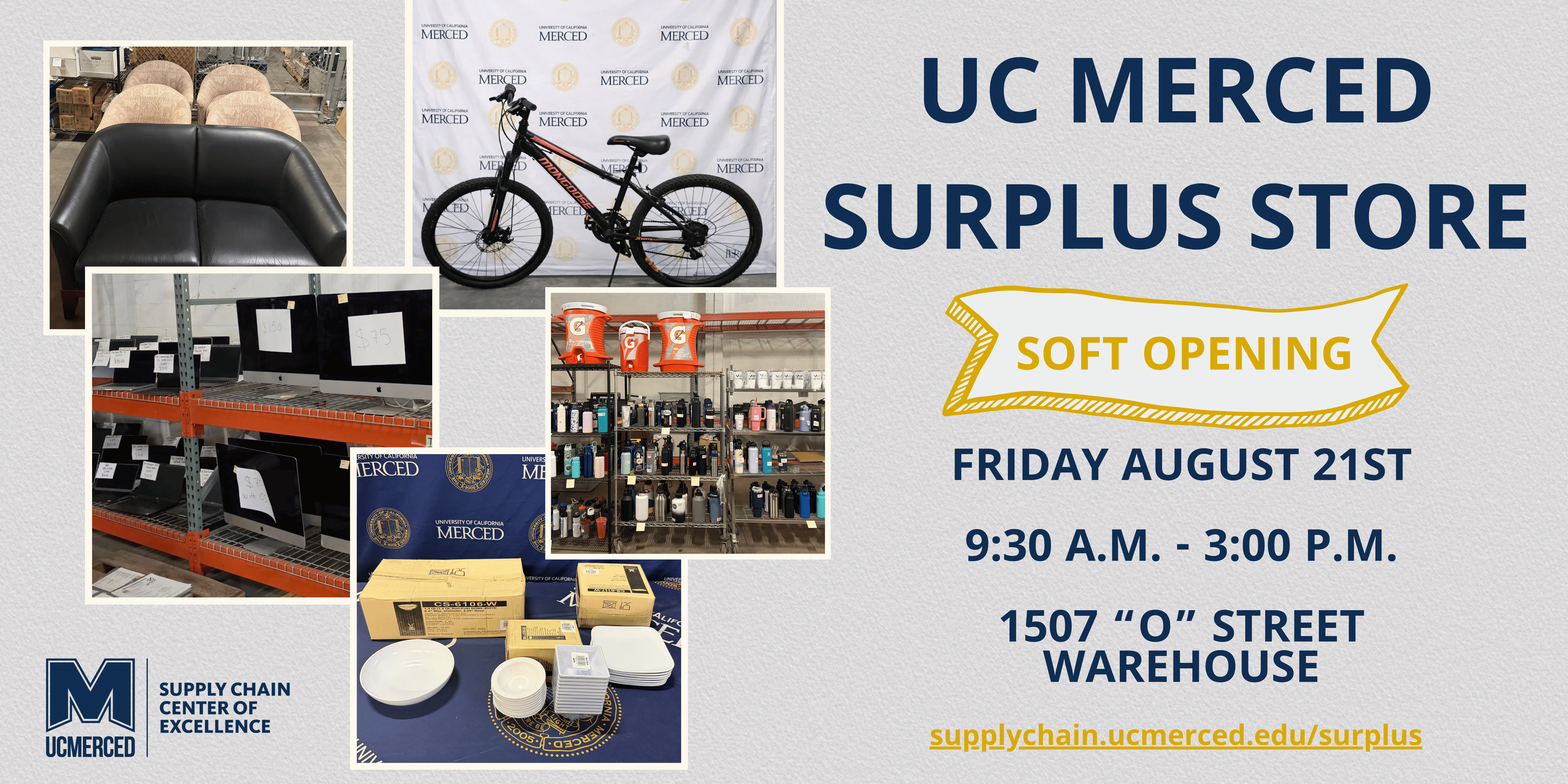 Surplus Store Soft Opening August 21st 9:30-3pm